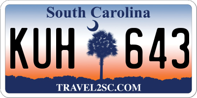 SC license plate KUH643
