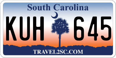 SC license plate KUH645