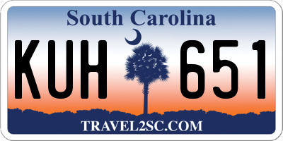 SC license plate KUH651