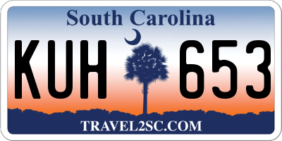 SC license plate KUH653