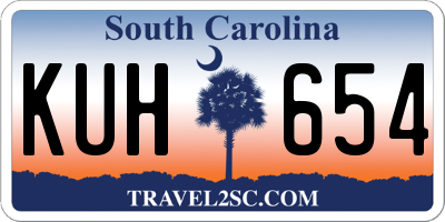 SC license plate KUH654