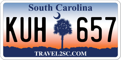 SC license plate KUH657