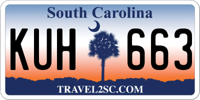 SC license plate KUH663