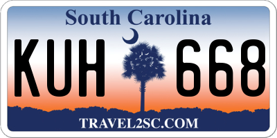 SC license plate KUH668