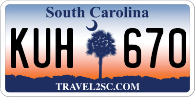 SC license plate KUH670