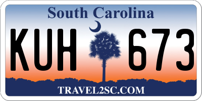 SC license plate KUH673