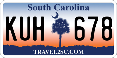SC license plate KUH678