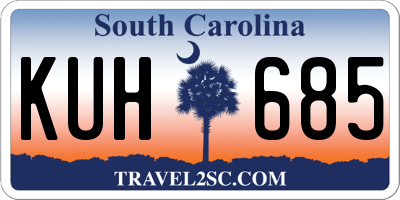 SC license plate KUH685