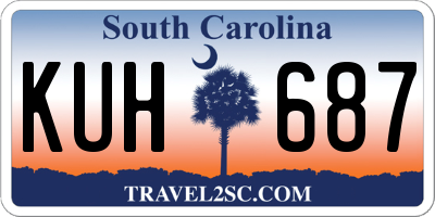 SC license plate KUH687