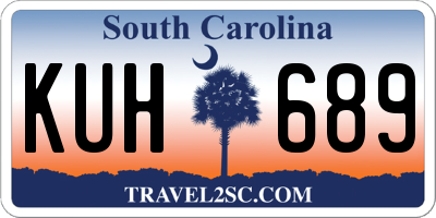 SC license plate KUH689