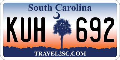 SC license plate KUH692