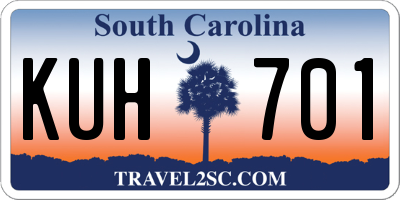 SC license plate KUH701