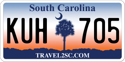 SC license plate KUH705