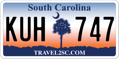 SC license plate KUH747