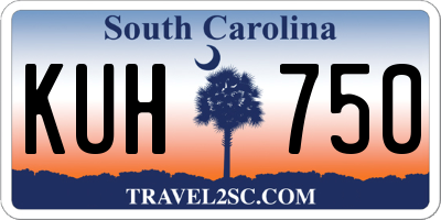 SC license plate KUH750