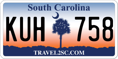SC license plate KUH758