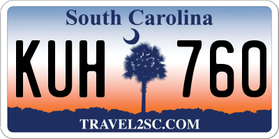 SC license plate KUH760