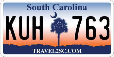 SC license plate KUH763