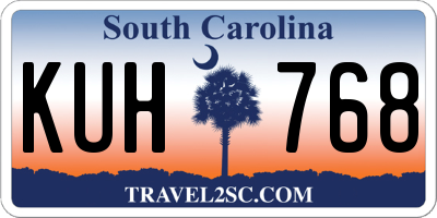 SC license plate KUH768