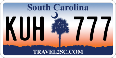 SC license plate KUH777