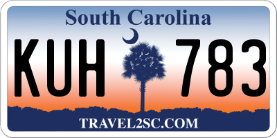SC license plate KUH783