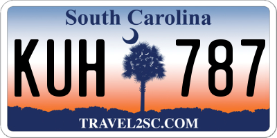 SC license plate KUH787