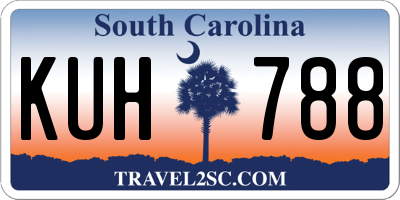 SC license plate KUH788