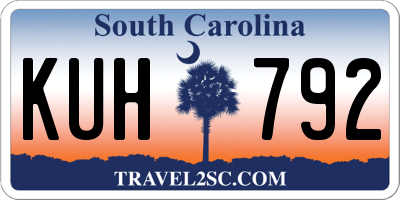 SC license plate KUH792