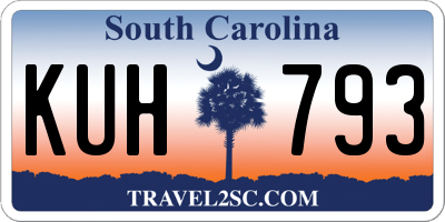 SC license plate KUH793