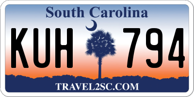 SC license plate KUH794