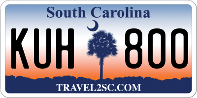 SC license plate KUH800