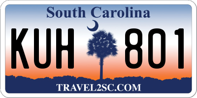 SC license plate KUH801