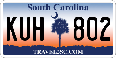 SC license plate KUH802