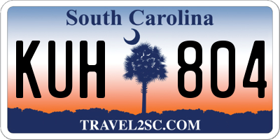SC license plate KUH804