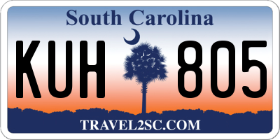 SC license plate KUH805