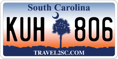 SC license plate KUH806