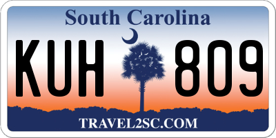 SC license plate KUH809