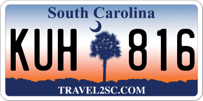 SC license plate KUH816