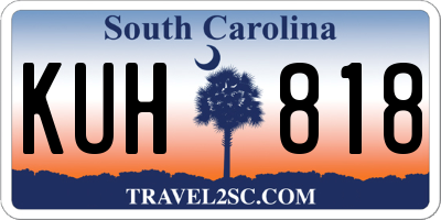 SC license plate KUH818