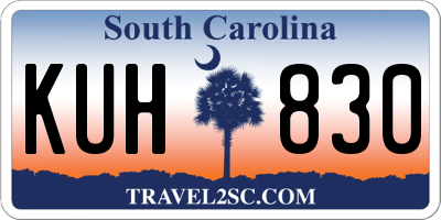 SC license plate KUH830