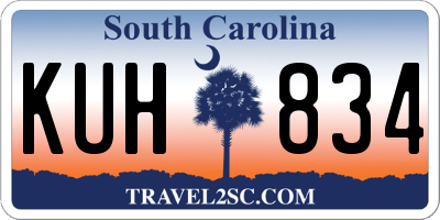 SC license plate KUH834