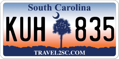 SC license plate KUH835