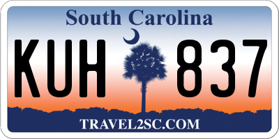 SC license plate KUH837