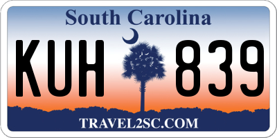 SC license plate KUH839