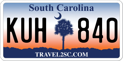 SC license plate KUH840