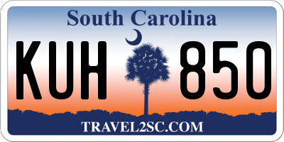 SC license plate KUH850