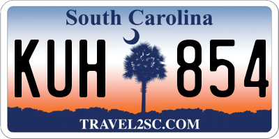 SC license plate KUH854