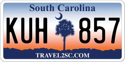 SC license plate KUH857