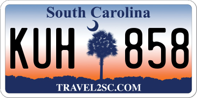 SC license plate KUH858