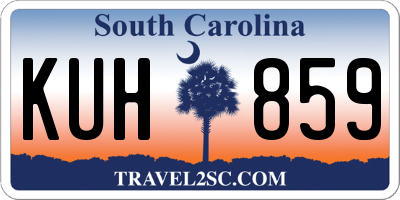 SC license plate KUH859